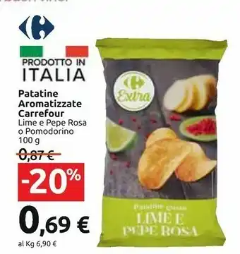 Carrefour Market Carrefour Patatine Aromatizzate Lime E Pepe Rosa/Pomodorino offerta