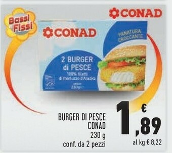 Conad Conad - Burger Di Pesce Croccanti Anche Al Forno 230 G(ml) offerta