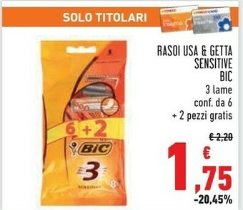 Conad Bic Rasoi Usa & Getta Sensitive offerta