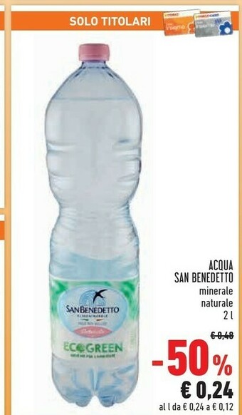 Conad San Benedetto Acqua Minerale Naturale 2000 G(ml) offerta