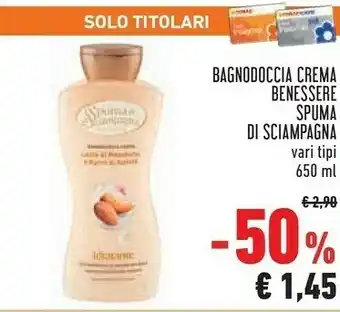 Conad Spuma di Sciampagna Bagnodoccia Crema Benessere offerta