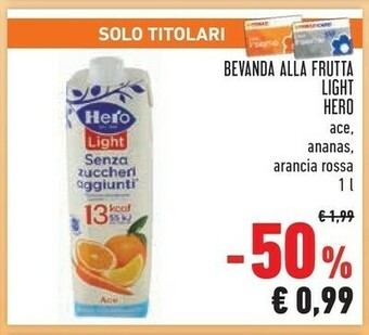 Conad Hero Ace Senza Zuccheri Aggiunti Light 1000 G(ml) offerta