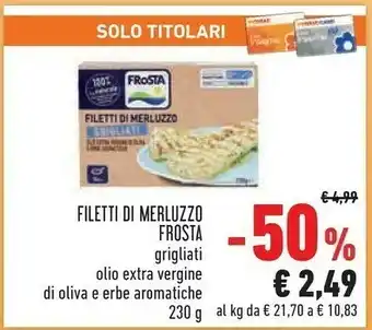 Conad Frosta Filetti Di Merluzzo 230 G(ml) offerta