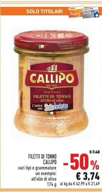Conad Callipo Filetti Di Tonno All'Olio Di Oliva offerta