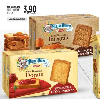 Carico Cash & Carry Mulino Bianco Fette Biscottate 630 g x 2 offerta