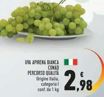 Conad Conad Uva Apirena Bianca Percorso Qualità offerta