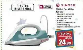 Happy Casa Singer Ferro Da Stiro offerta