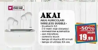 Happy Casa Akai Auricolari Wireless Bubble+ offerta