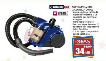 Happy Casa Dictrolux Aspirapolvere Ciclonica offerta