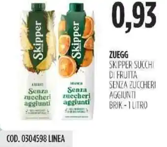 Zuegg Skipper Succhi di Frutta Senza Zuccheri Aggiunti Brik 1 litro