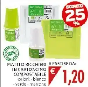 Mercatò Blanco Piatti O Bicchieri In Cartoncinp Compostabile offerta