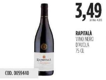 Rapitalà Vino Nero D'Avola 75 cl