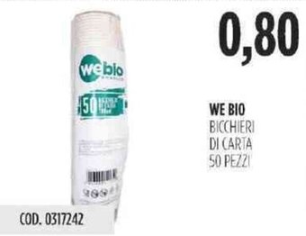 We Bio Bicchieri di Carta 50 pezzi