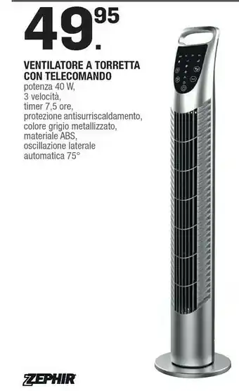 Brico OK Ventilatore A Torretta Con Telecomando offerta