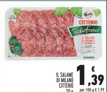 Conad Superstore Citterio Il Salame Di Milano L'Originale 70 G(ml) offerta