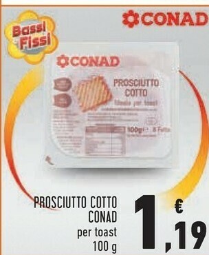 Conad Superstore Conad - Prosciutto Cotto Per Toast 100 G(ml) offerta