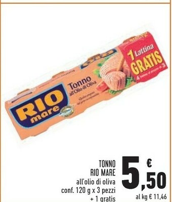 Conad Rio Mare Tonno All'Olio Di Oliva offerta