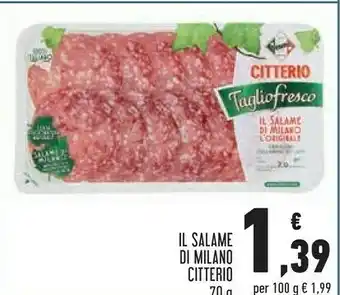 Conad Citterio Il Salame Di Milano L'Originale 70 G(ml) offerta