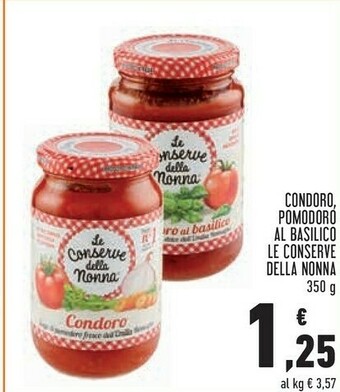 Conad Le Conserve Della Nonna - Condoro Sugo Al Pomodoro 350 G(ml) offerta