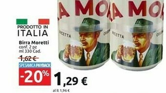 Carrefour Market Birra Moretti - Birra Moretti 330 G(ml) offerta
