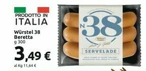 Carrefour Market Beretta Wurstel 38 offerta