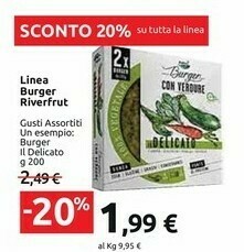 Carrefour Market Riverfrut - Burger 100% Vegetale Spinaci E Carote 200 G(ml) offerta