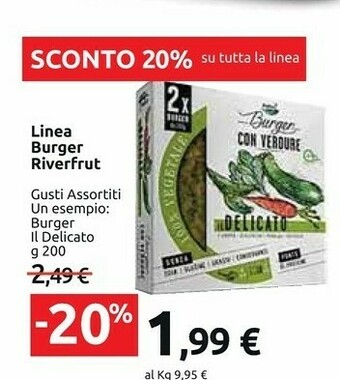 Carrefour Market Riverfrut - Burger 100% Vegetale Spinaci E Carote 200 G(ml) offerta
