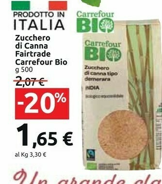 Carrefour Market Carrefour - Zucchero Di Canna 500 G(ml) offerta