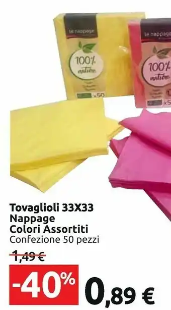 Carrefour Market Nappage Tovaglioli 33x33 offerta