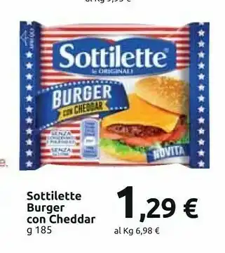 Carrefour Market Mondelez - Sottilette Le Originali Burger Con Cheddar 185 G(ml) offerta