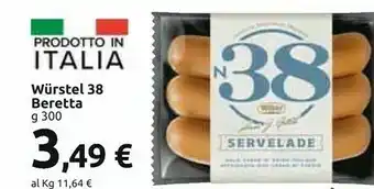 Carrefour Market Beretta Wurstel Servelade 38 300 G offerta