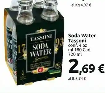 Carrefour Tassoni Soda Water offerta