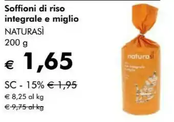 NaturaSì Naturasi Soffioni Di Riso Integrale E Miglio offerta