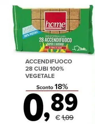 Todis Accendifuoco 28 Cubi 100% Vegetale offerta