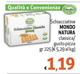 Maxi Supermercati Mondo Natura Schiacciatine classica/ gusto pizza 225 gr offerta