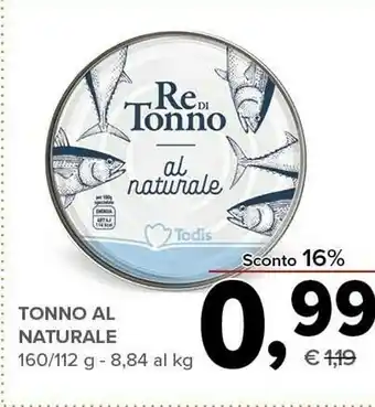 Todis Re Di Tonno - Tonno Al Naturale 112 G(ml) offerta