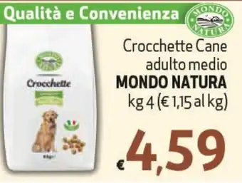 Maxi Supermercati Mondo Natura Crocchette Cane adulto medio 4 kg offerta