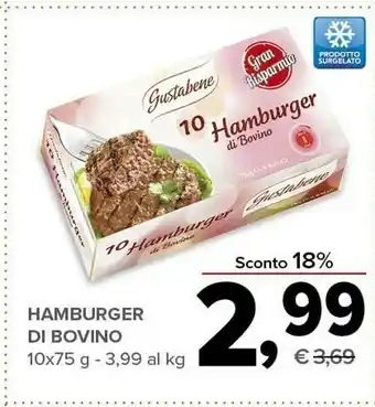 Todis Gustabene Hamburger Di Bovino offerta