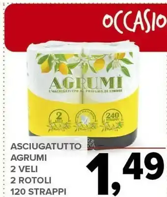 Todis Asciugatutto Agrumi 2 Veli 2 Rotoli 120 Strappi offerta