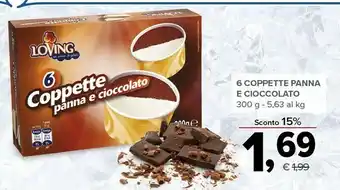 Todis Loving 6 Coppette Panna E Cioccolato offerta