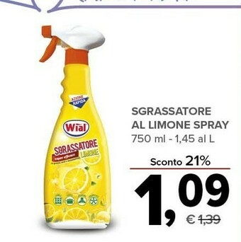 Todis Wial Sgrassatore Al Limone Spray offerta
