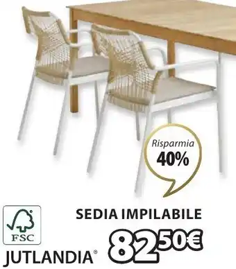 JYSK Jutlandia Sedia Impilabile Fastrup offerta