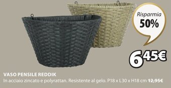 JYSK Vaso Pensile Reddik P18 x L30 x H18 cm offerta