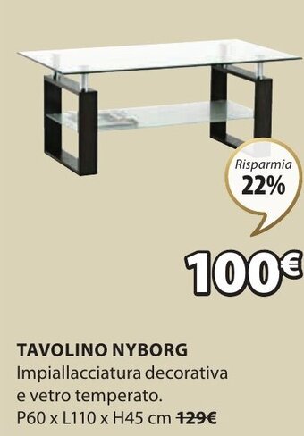 Tavolino Nyborg P60 x L110 x H45 cm