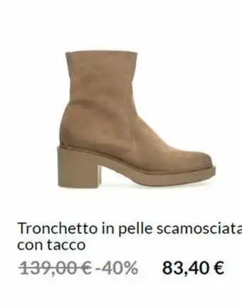 Tronchetto in pelle scamosciata con tacco