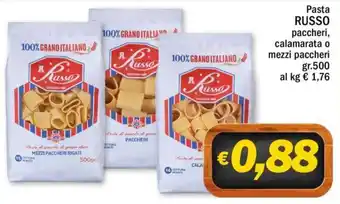 Ard Discount Russo Pasta paccheri, calamarata o mezzi paccheri 500 gr. offerta