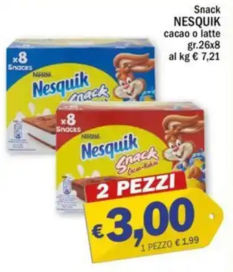 Nesquik Snack cacao o latte gr. 26 x 8 2 pezzi