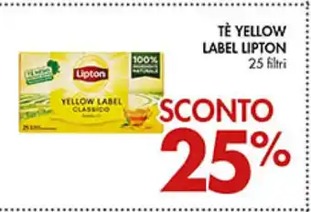 Coal Lipton Tè Yellow Label 25 filtri offerta