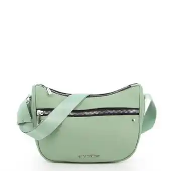 Gianmarco venturi - borsa mezzaluna verde con zip frontale orizzontale