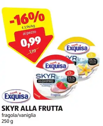 Exquisa Skyr Alla Frutta fragola/vaniglia 250 g